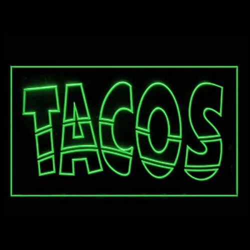 110038 Open Mexican Tacos Meat Chili Red Pepper Display LED Light Neon Sign
