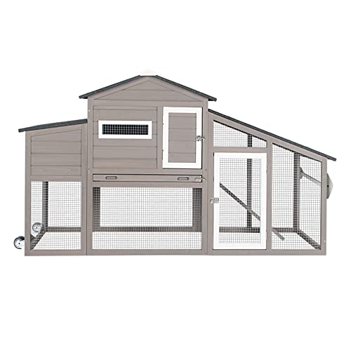 Gowoodhut Chicken Coop with Run Mobile Large Nesting Box -