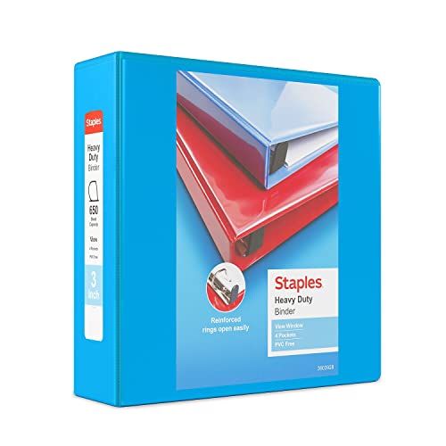 Staples Heavy-Duty 5-Inch D-Ring View Binder Red 1000 Sheets | Extra-large capacity for office archiving and bulk document storage. product thumbnail 17