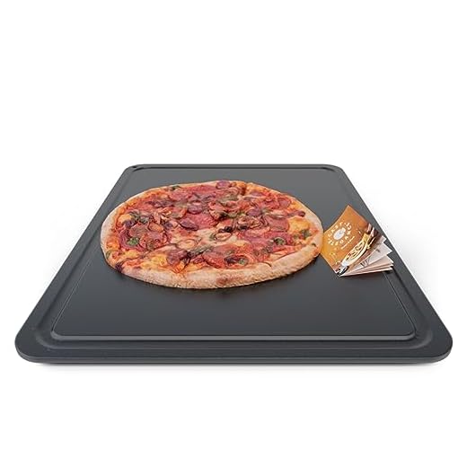 Cast Elegance Premium Steel Pizza Stone and Griddle for Grill and Oven, 17.5 x 13.5 inch, Rectangular