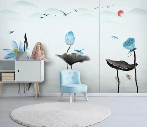 Papier peint salon ILIYA pour camoufler les défauts d'un mur blanc