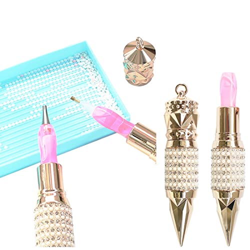 Diamond Painting Nib Point Drill Pen 5D Diy Diamond Painting Point Drill Pen Tool Kit With 6 Replacement Nibs For Diy Painting Crafts, Rotating To Hide Tip, Premium Gift Box Packaging (Rose Gold) #TOP6