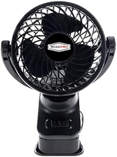 RoadPro RPUSBFAN Black 4-Inch Clip-on Fan for Vehicle or Desk USB Portable Mini Cooling Fan