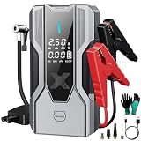 MIAOKE Arrancador de Baterias de Coche 8000A, 12V Arrancador de Coche, 150PSI Compresor de Aire, Juego de Boquillas a Juego, Clip de Flor de Punto Inteligente, Tubo Inflable, Aplicable Motocicletas