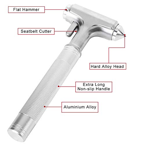 image for MOTORBUDDY Car Safety Hammer, Fireproof Metal Emergency Escape Hammer 