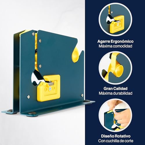 Miniatura 5 de Precifilm Máquina Cierra Bolsas Sellador De Bolsas De Plástico Para Cierre Rápido Y Seguro, Compatible Con Cintas Adhesivas De 12 Mm, Ideal Para Tiendas Y Uso Doméstico, Metal, Azul