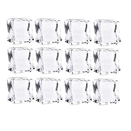 GRIRIW 48 Piezas Bloque De Hielo Falso Simulado Formas Cuadrado Pepita Bandeja De Cubitos De Hielo Para Whisky Hogar Cubitos De Hielo Artificial