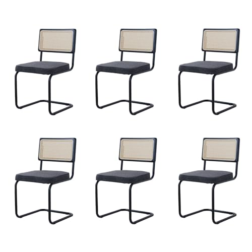 Benyled Pack 6 Sillas De Comedor Estilo Nórdico Silla Escandinava Sillas De Cocina Modernas Con Respaldo De Madera Maciza De Ratán Y Asiento Tapizado Negro Polar Benyled Pack 6 Sillas De Comedor Estilo Nórdico Silla Escandinava Sillas De Cocina Modernas Con Respaldo De Madera Maciza De Ratán Y Asiento Tapizado Negro Polar
