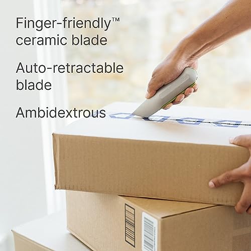 Metal-Handle Utility Knife, Finger Friendly Ceramic Blade, Auto Retracts for Safety, Heavy Metal Handle, Comfortable Grip, Stores Extra Blade, Ambidextrous, Easy Blade Change by Slice - Image 5