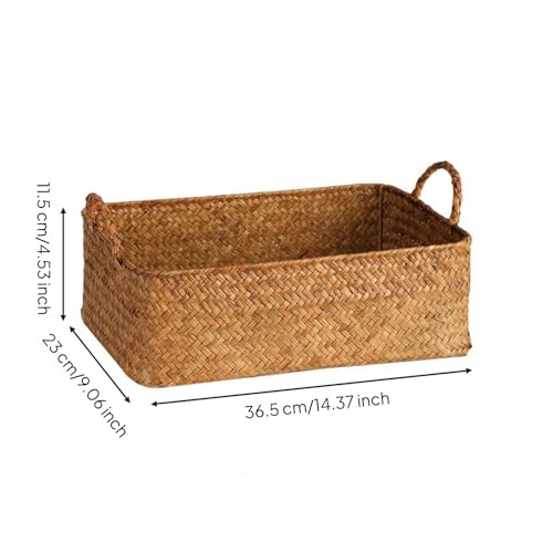 Panier paille tressé rectangulaire : ranger les placards profonds facilement - 6