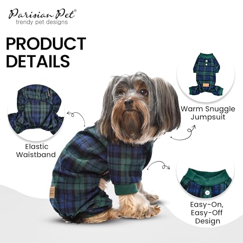 Pijama para perro talla XL patrón escocés verde miniatura 3