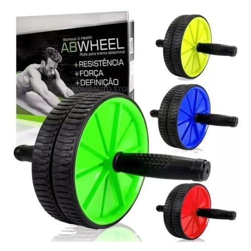 Kit Ginastica Rolinho De Abdominal + Suporte Pra Flexão MBFit, Treino Abdomen Lombar Peito Braço