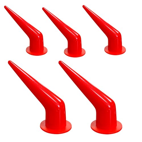 Caulking Nozzle for Caulking Gun, Reusable Caulk Nozzle Applicator, Durable Epoxy Piston Caulk, Replacement Extension Tool Supplies Applied in the Construction (Curved Red-5Pack)…