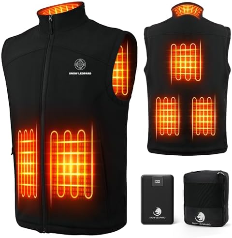 SNOW LEOPARD Heated Vest for Men with Battery Pack Included 7.4V 16000mAh, Rechargeable Softshell Men