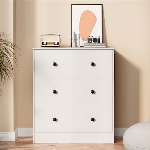 Cozy Castle 3 Drawer Dresser, White Dresser For Bedroom, Storage Dressers With Wide Chest Of Drawers For Kids Bedroom, Modern Dresser For Living Room, Nursery, Hallway, White #TOP12