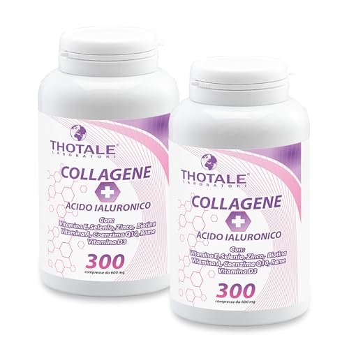 Collagene Idrolizzato 2000mg e Acido Ialuronico Kit 2 pezzi,...