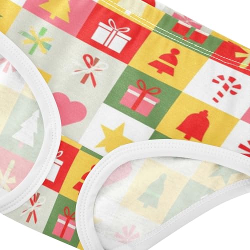 Toddler Underwear Floral 2t Cotton Little Girl Panties Fancy Kids Undies Briefs Geometric Christmas Squares4