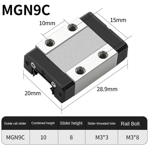 Guide linéaire MGN9C 70mm pour éliminer le jeu d'impression 3D