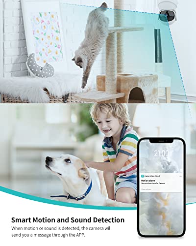 ZJX WiFi Camera Indoor, Pet Camera with Phone APP, 1080P Home Security Cam for Dog/Cat/Baby/Elder/Nanny, 2-Way Talk… - Image 3