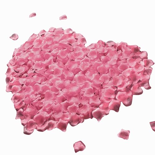 JUPOZOP 1000 PCS Artificial Fake Pink Rose Petals...