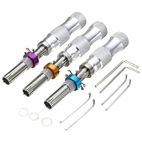 Ganzúas tubulares de 3 piezas, herramienta de ganzúas de metal, ideal para cajas de herramientas, almacenamiento de vehículos recreativos y buzones.