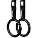 Power Gymnastic Rings (Steel Rings + Competition Straps) - Quick adjustment Straps, powder coated Metal Rings - Premium, Heavy Duty
