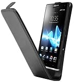Modelabs Etui Compatible pour Sony Ericsson Xperia S Cuir Noir