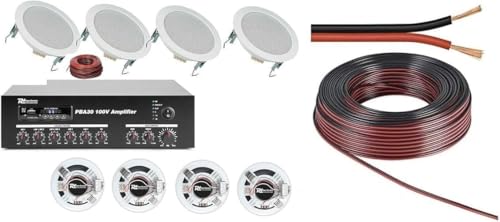 IMPIANTO AUDIO FILODIFFUSIONE CON INGRESSI MICROFONI 100V BLUETOOTH + 8