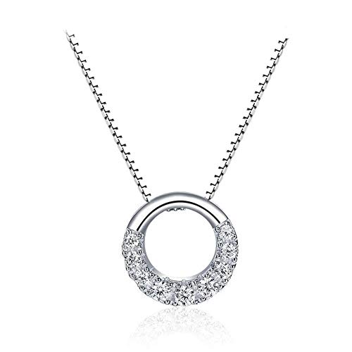 Pendentif en Argent S925 et Collier Grande Roue en Zircon, chaîne de clavicule tendance