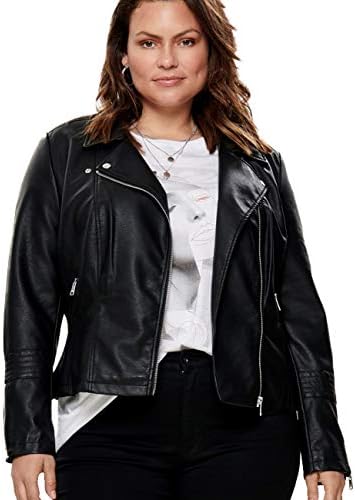 ONLY Carmakoma Damen Caremmy Faux Leather Biker Noos Jacke (1er Pack)