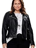 ONLY CARMAKOMA Caremmy Faux Leather Biker Noos Chaqueta, Negro (Black), 48 para Mujer
