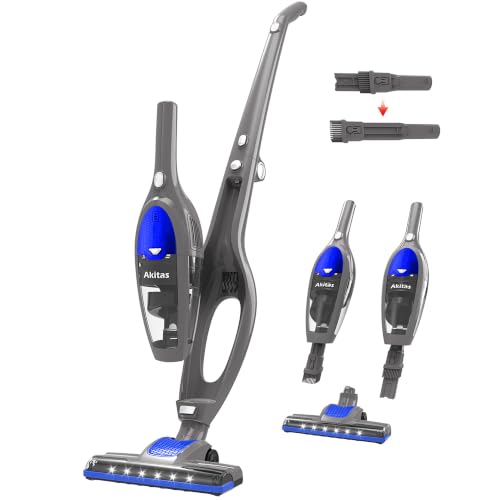 Akitas U10A 2 en 1 Aspiradora sin Cable Aspiradora de Mano Ligero 22.2v 150W Batería de Litio Recargable Bueno para alfombras, Pelo de Mascotas