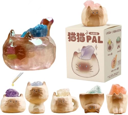 Ucuse Blind Box Figures Diamond Crystal Cat Theme, Surprise Mystery Bag Random Design Action Figures Figurine Collectible Home Desk Car Decoration, Birthday Christmas New Year Gift, Single Box