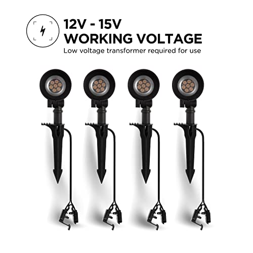 Home Zone Security Led Spot Light - Low Voltage Outdoor Weatherproof Landscape Led Spotlights With Quick Wire Connector, 4-Pack #TOP6