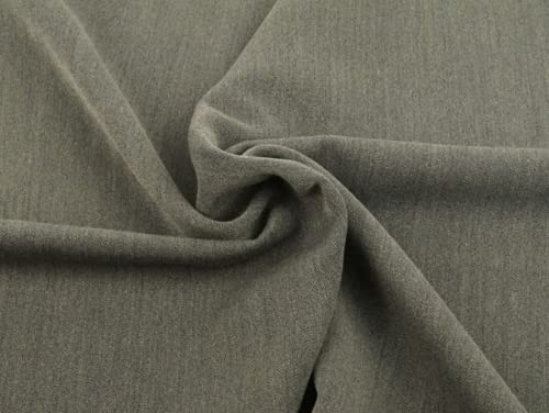 Stretch Woven Wool Touch Suiting Fabric Warm Grey - per Yard