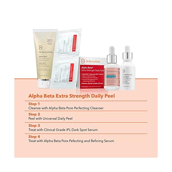 Dr-Dennis-Gross-Alpha-Beta-Extra-Strength-Daily-Peel-for-Oily-Skin-Uneven-Tone-or-Texture-Wrinkles-or-Enlarged-Pores-5-Treatments Dr Dennis Gross Alpha Beta Extra Strength Daily Peel | 2 Step Daily Treatment to Boost Radiance, Refine Pores, Clear Breakouts, and Smooth Lines & Wrinkles | 5 Treatments