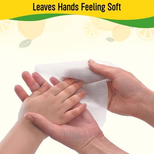 Image of Hand Pop Lemon Wipes Bulk Pack - 120 Individually Wrapped Refreshing Wet Towelettes (12 Boxes of 10) - Alcohol-Free, Skin-Friendly, Travel Size Wipes for Home, Office, Events & Gifting