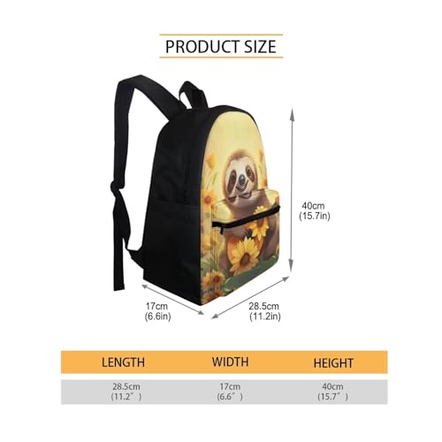 Cute Sloth Kids Backpacks for Teen Girls for Middle School Custom School Backpack for Girls 10-12 Aesthetic White Set with Lunch Box Kids Travel Back Pack with Water Bottle Pockets3