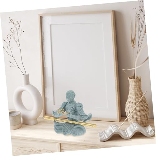 Figurines Wukong d'aquascaping en grès vert avec statues de collection - 3