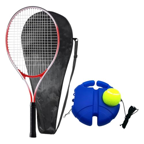 QUXVUIS Kit de Entrenamiento de Tenis Profesional portátil Que Mejora el Rendimiento con una Raqueta más Grande y Mejorada. Kit de práctica de Tenis. Equipo de Entrenamiento, Adultos Rojos