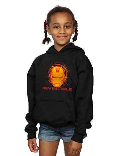 Marvel Girls Avengers Iron Man Invincible Hoodie Black 7-8 Years