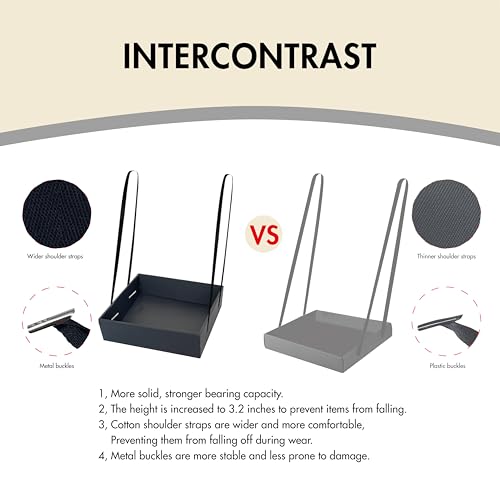 Wearable Party Black Tray Snack and Beverage Carrier Foldable Drink Carriers Movie Snack Usherette Vendor Trays with Strap Halloween Costume Accessory Tray,3.2 x 11 x 12.6 Inche (2 Pcs)