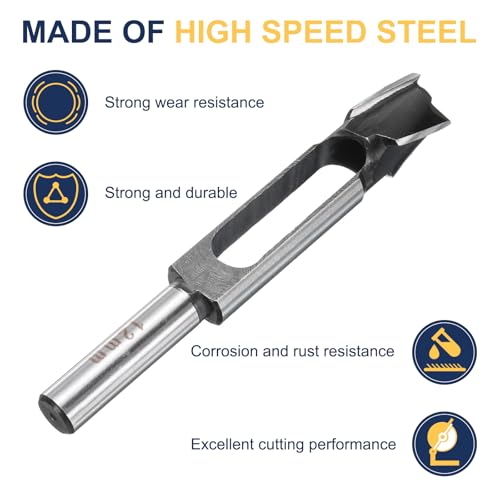 Image of HARFINGTON Wood Tenon Dowel Plug Cutter 12mm Metric Tenon Dowel Cutting Tools Drill Bit High Speed Steel Wood Plug Dowel Cutter with Round Shank for Woodworking Furniture Making