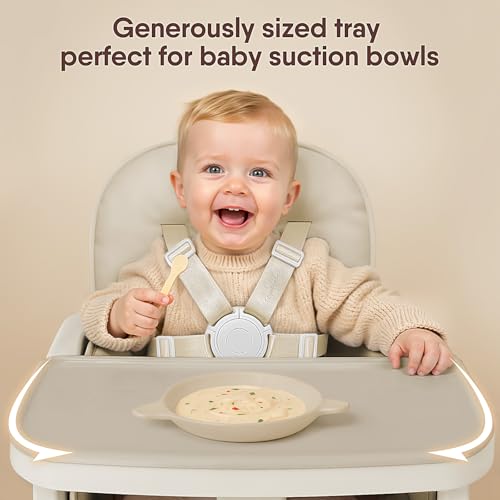 Image of Obee Odee 3-in-1 Portable Baby High Chair for Babies and Toddlers, Convertible Easy Clean Infant Foldable Highchair with Adjustable Legs & Dishwasher Safe Tray, Beige