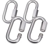 3/8" Quick Links,Alele (10mm) 4 Packs Stainless Steel Chain Links Connector,M10 Heavy Duty D Shape L