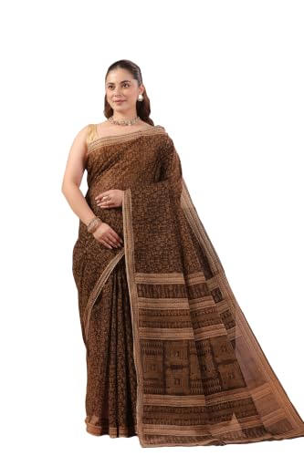 Image of TAMAIRA FASHION Mulmul Pure Cotton Saree For Woman Warli Printed |Office Wear Daily Wear Sarees For Women Without Blouse Piece(Available in 16 Colours)