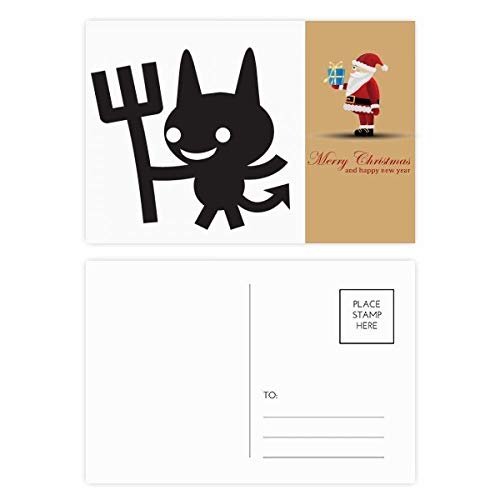 Cartes postales Halloween et Noël Devil Happy Fear à glisser dans vos paquets cadeaux