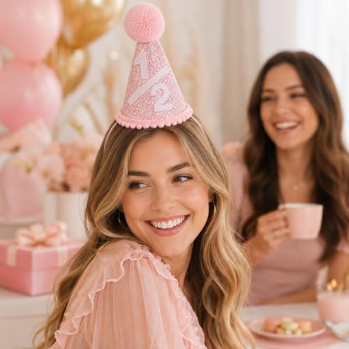 Image of piercing Half Birthday Decoration for kids, 1 /2 Birthday Decorations for kids, Half Way to One Decoration, Half Birthday Cap, Adorable Party Hat Milestone, Great for Photo Shoots