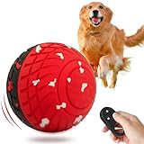 Diman Interactive Dog Ball Toys with Remote Control, E-TPU Matrial, Bouncing Dog Ball, Moving Dog Toys to Keep Them Busy(3.2 Inch, Red Black)