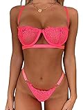 🍀PREMIUN FABRIC: tejido súper cómodo y muy elástico con una buena cantidad de estiramiento, transpirable, no se deforma fácilmente, no se descolora. No se preocupe por la calidad del bikini.